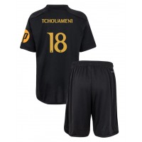 Real Madrid Aurelien Tchouameni #18 Tredjedraktsett Barn 2023-24 Kortermet (+ Korte bukser)